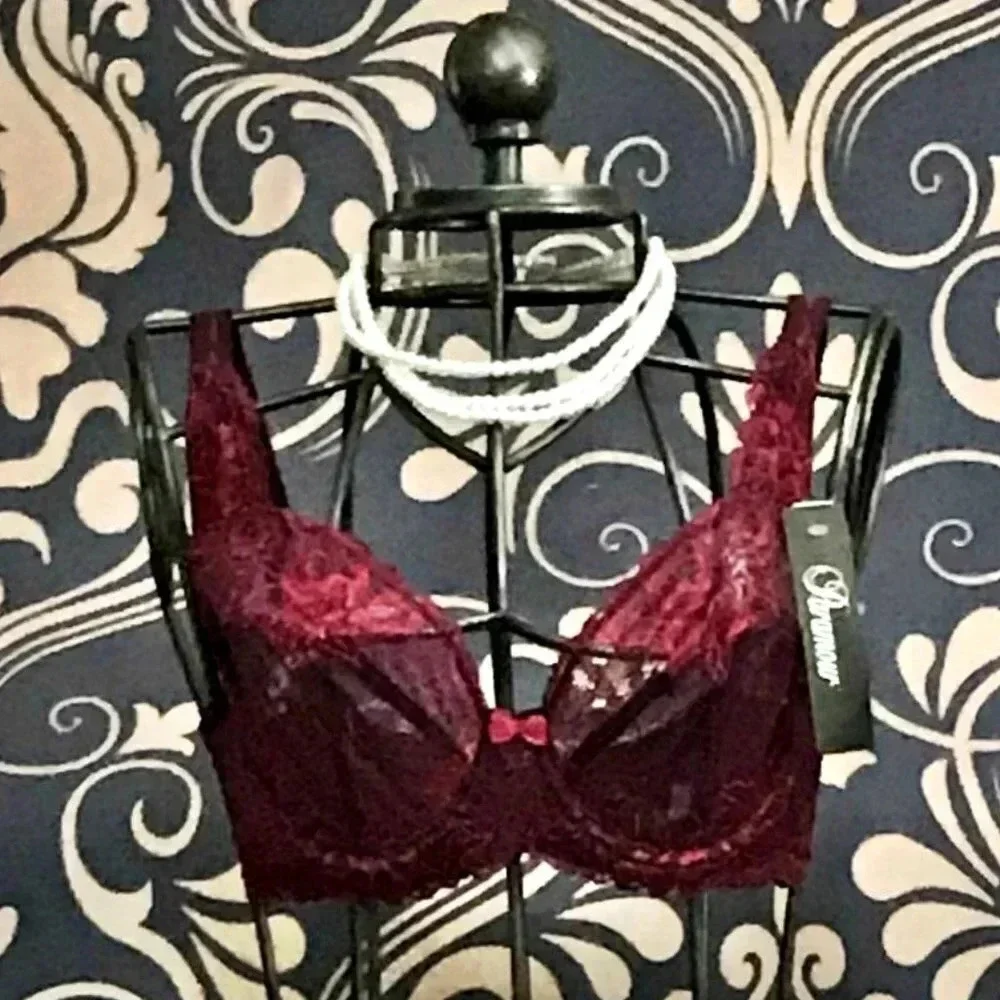 32DDD Paramour by Felina‎ Madison UW Bra Grape Wine NWT